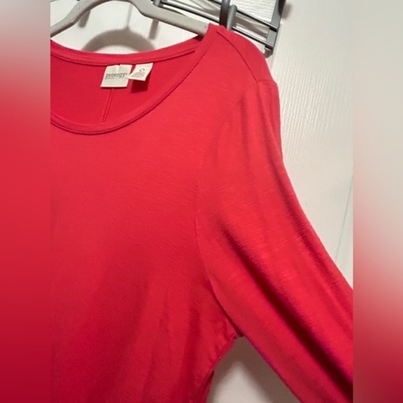 Zenergy by Chicos size 0 women’s small tunic coral pink 3/4 sleeve top comfy - Picture 8 of 14